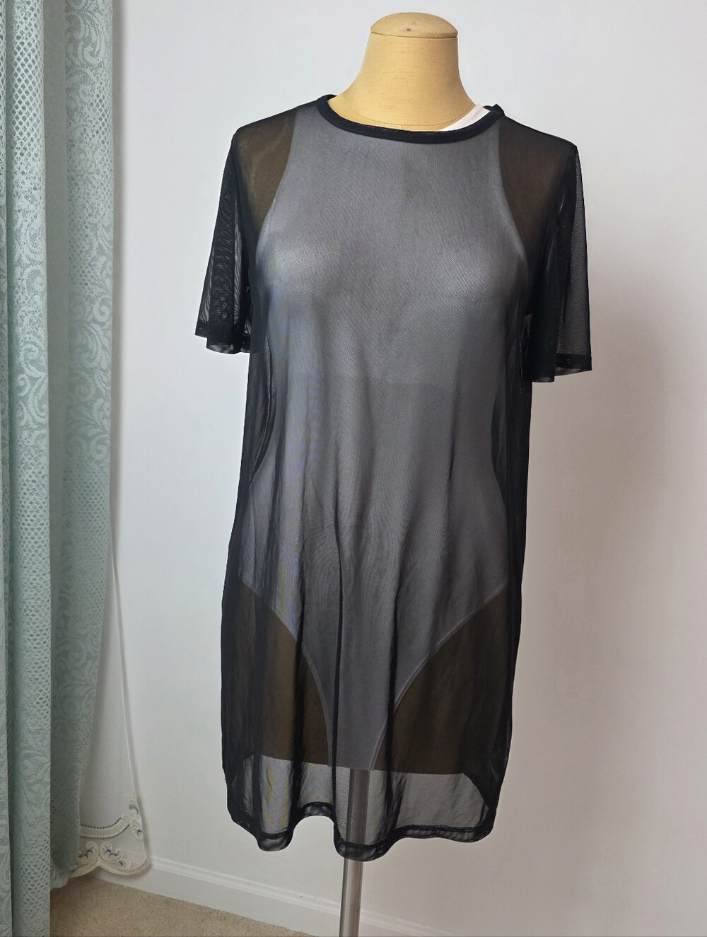 Black Sheer Mesh Cover Up Dress – Swimwear & Party - Picture 5 of 6